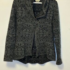 Royal Robbins Vintage Cinch Waist Cardigan Sweater size Medium Gray and Black